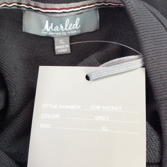 Marled French Terry Crew Neck Pull Over Size XL - Picture 6 of 10